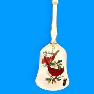 West Virginia Glass Vintage Bell with Ringer Cardinal Birds Sticker